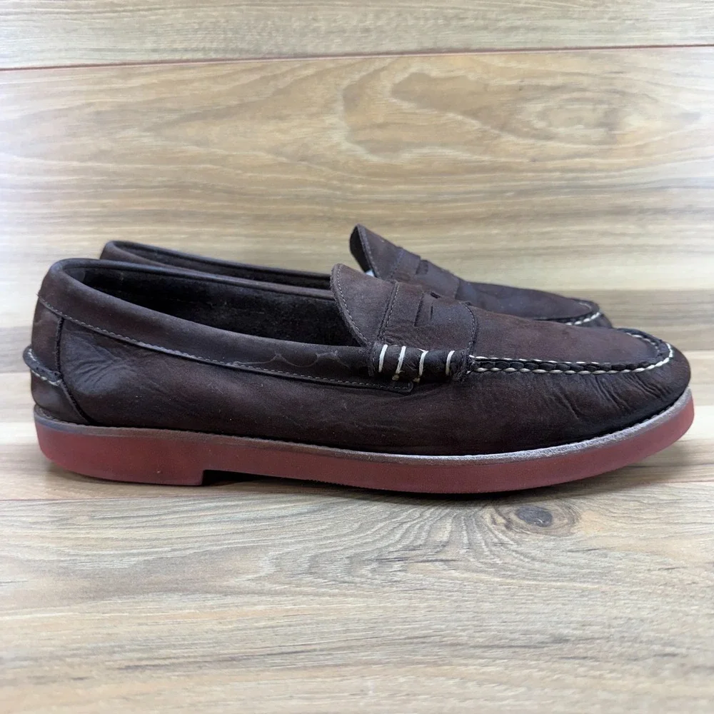 Weejuns GH Bass‎ Waldo Mens 13 D Mocha Brown Nubuck Loafer
